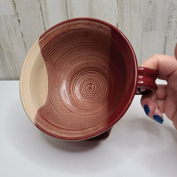 Art Pottery Clay Pottery Unique Soup Bowl Mug Plate Dish One Piece Tri Color - Picture 15 of 16